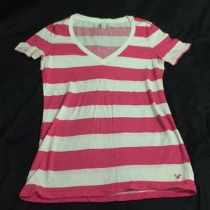 White and Hot Pink American Eagle Top!